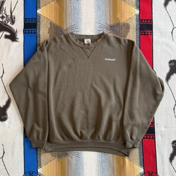 Carhartt Other - Vintage 90s Carhartt Embroidered Crewneck Sweatshirt Size XL Brown Workwear